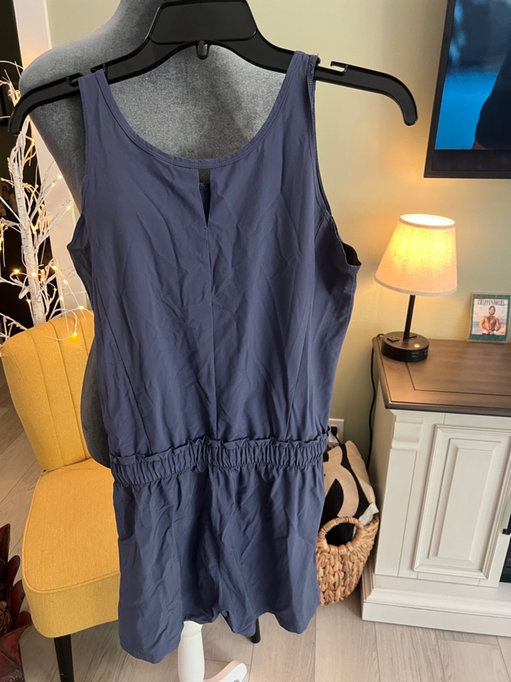 Athleta Navy Sleeveless Girls' Romper with Elastic Waist - Picture 3 of 10